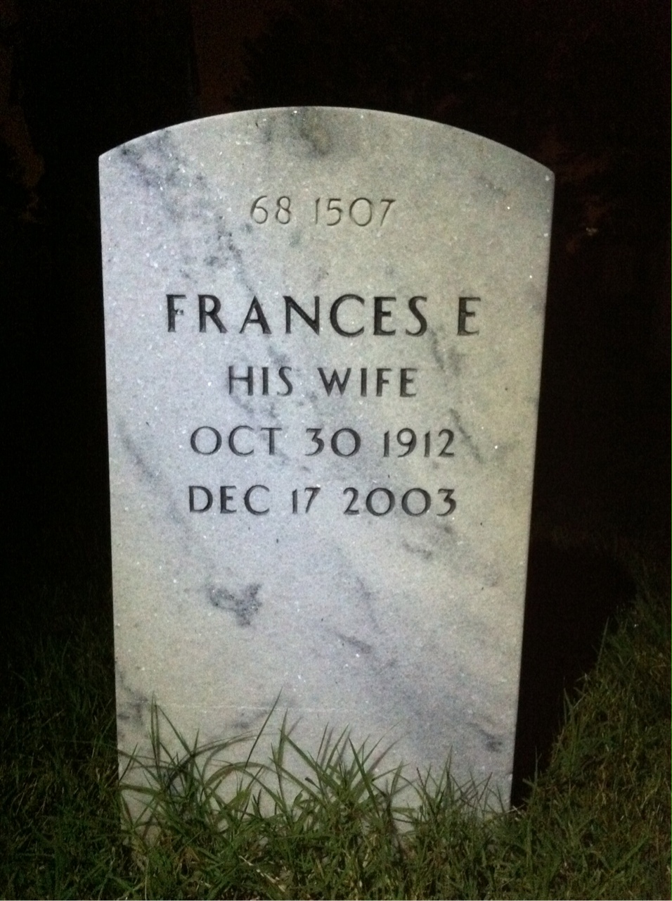 Back of headstone — Stanley Knotts