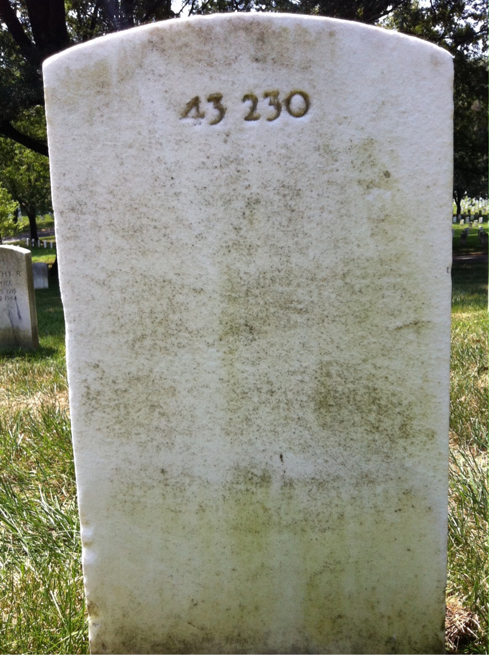 Back of headstone — Margareta Benniefield