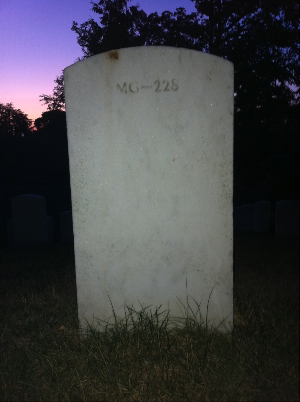 Back of headstone — Joseph Adrian