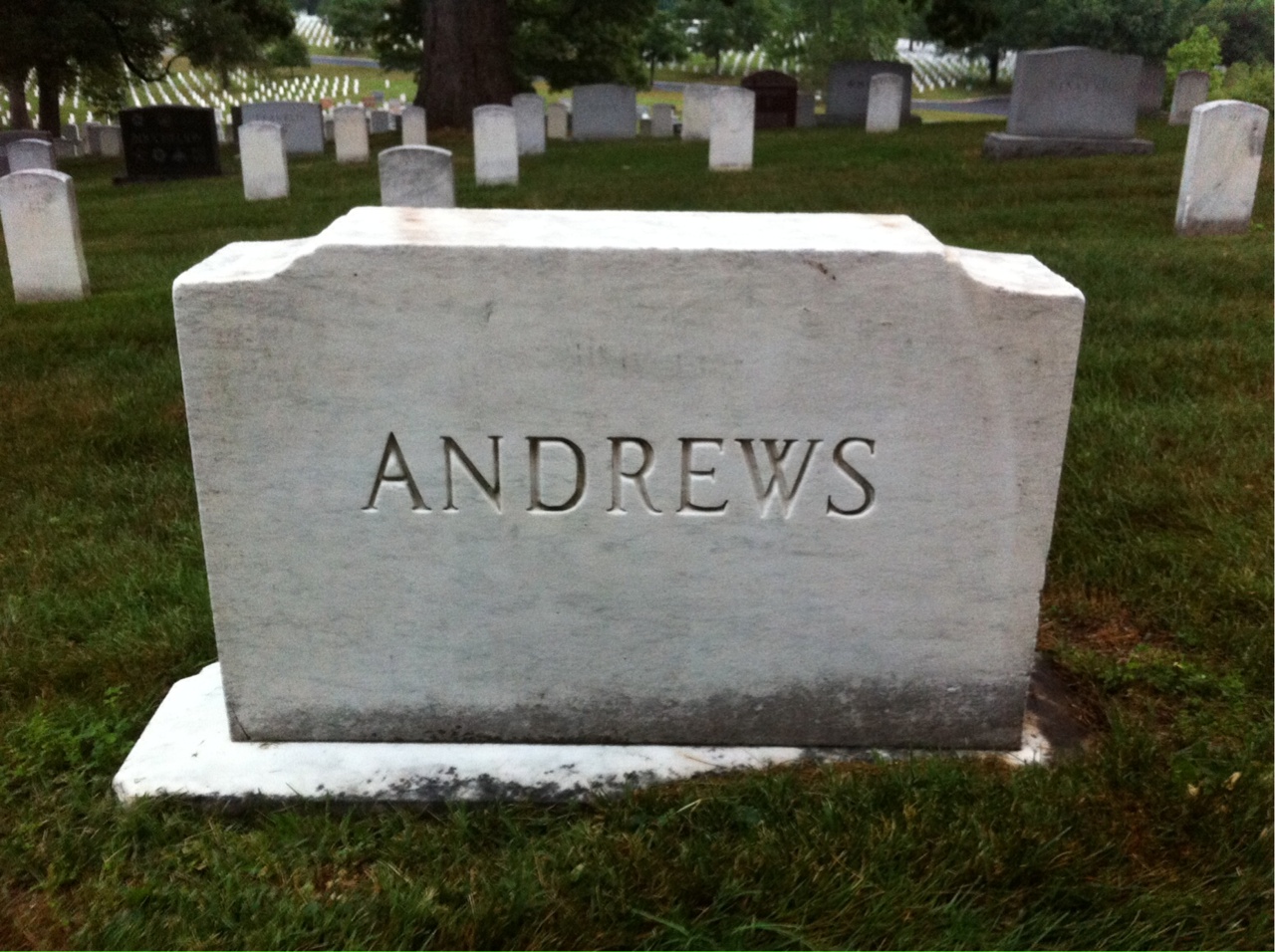Back of headstone — Ira Andrews