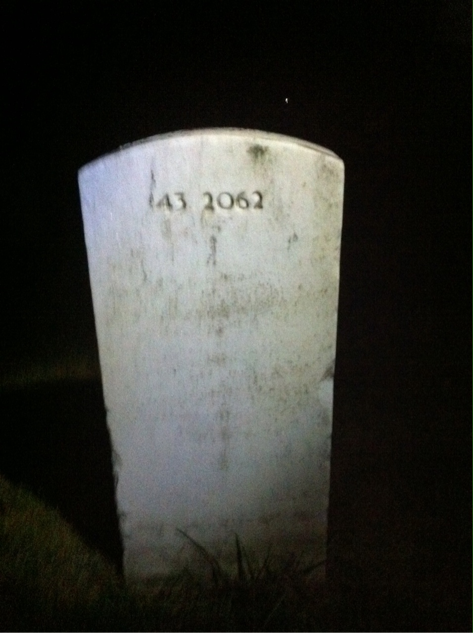 Back of headstone — Dock Mowery