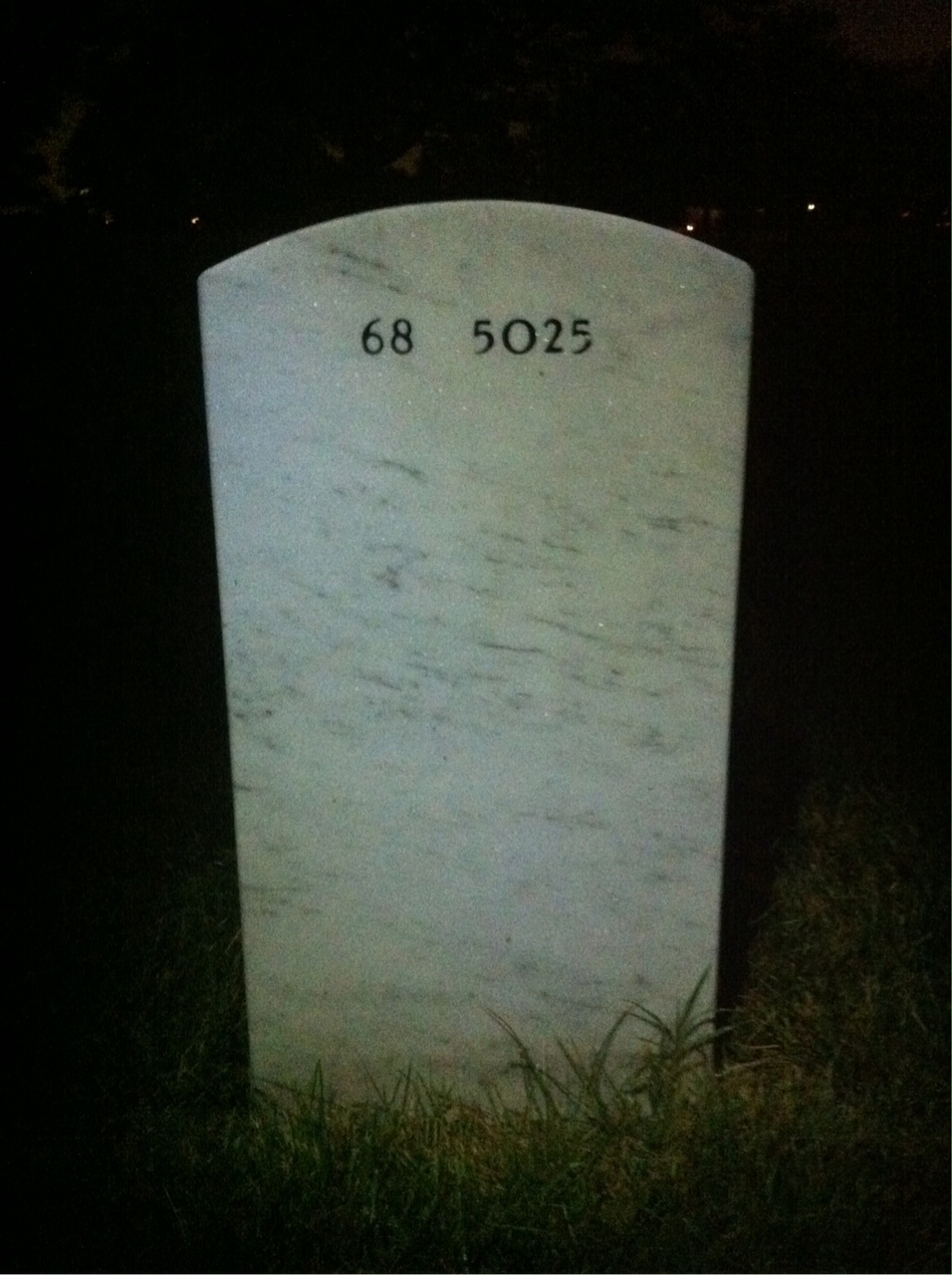 Back of headstone — John Frank