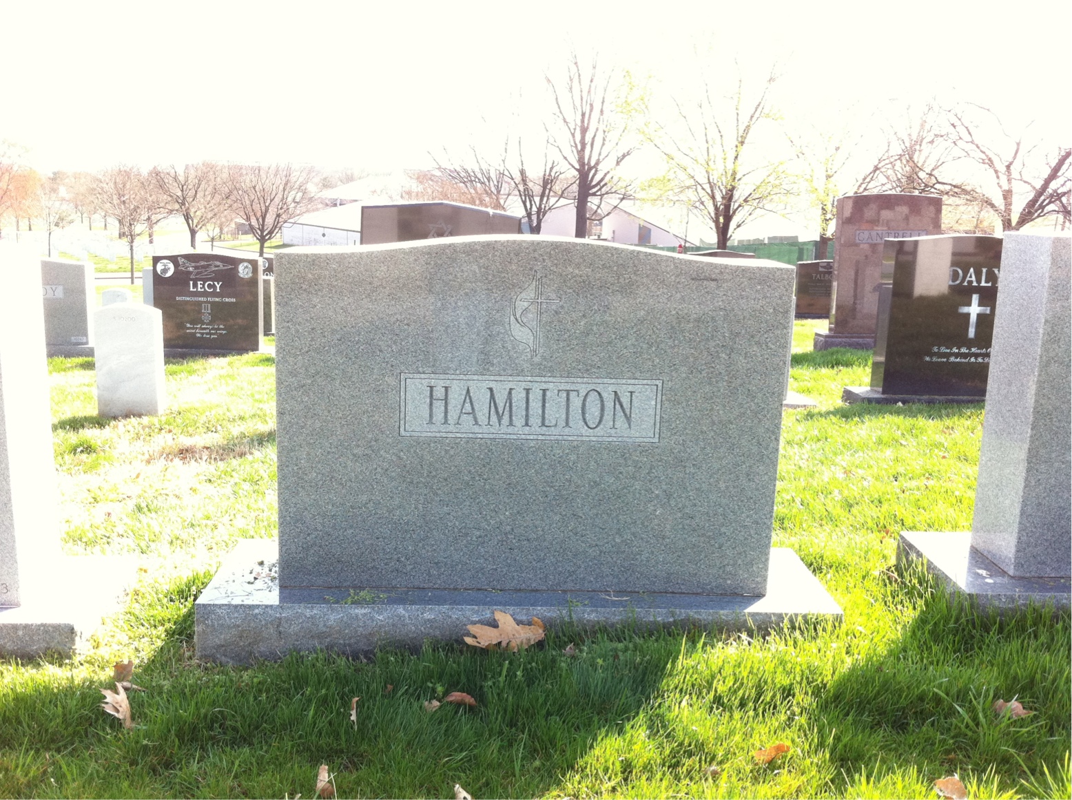 Back of headstone — Tom Hamilton