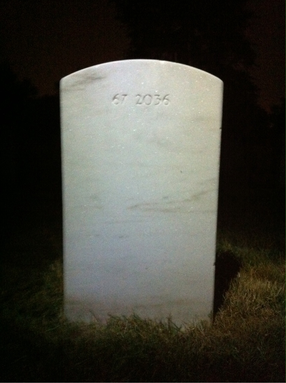 Back of headstone — Thomas H Johnson