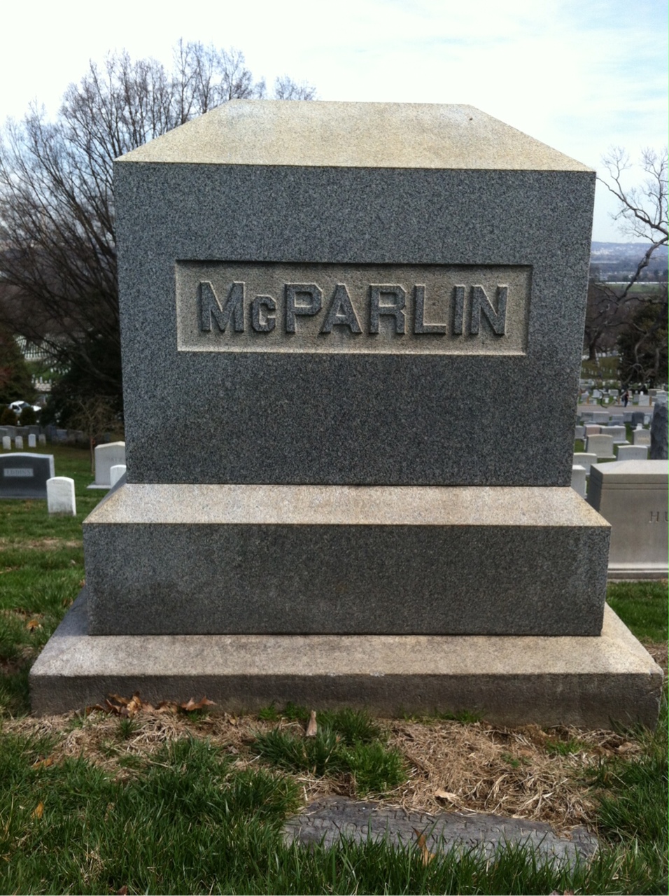 Back of headstone — Agnes Mcparlin