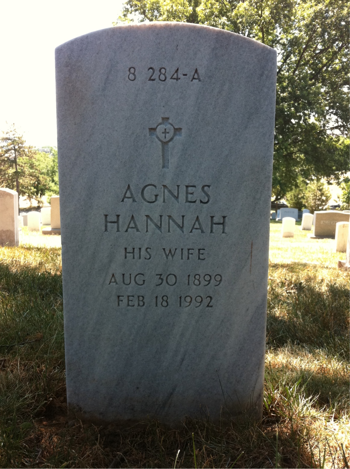 Back of headstone — Agnes Boisseau