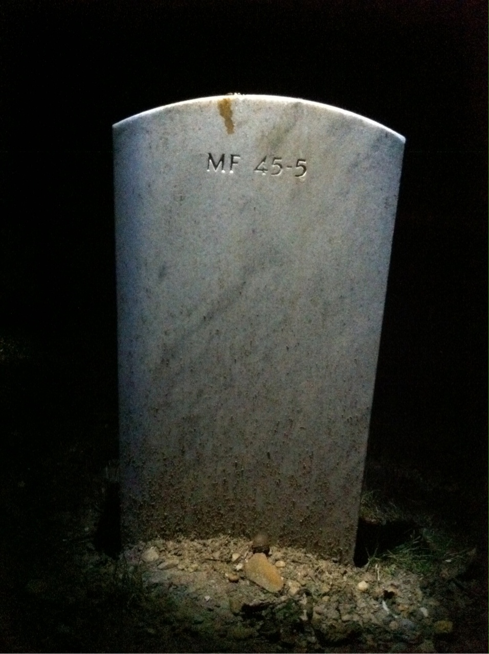 Back of headstone — Vincent E Parker