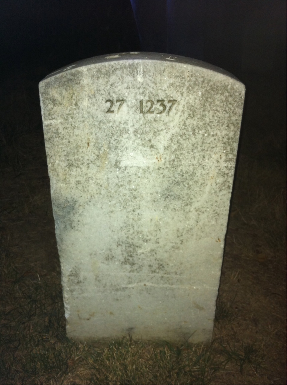 Back of headstone — H Baden