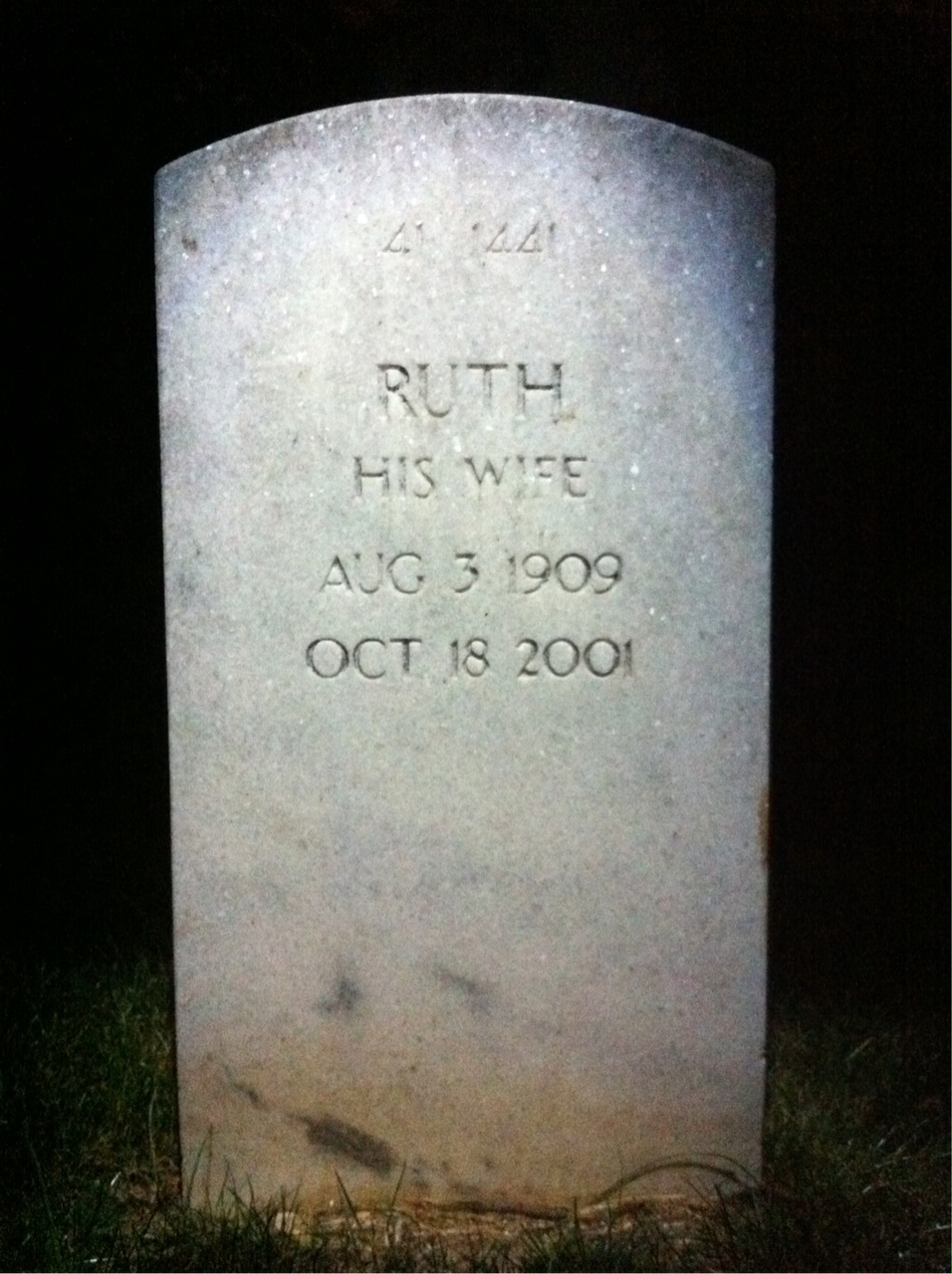 Back of headstone — Willie Walton
