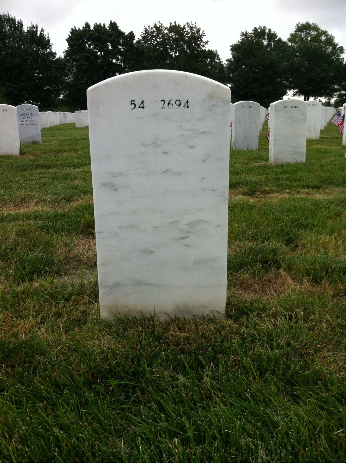 Back of headstone — Peter Claps