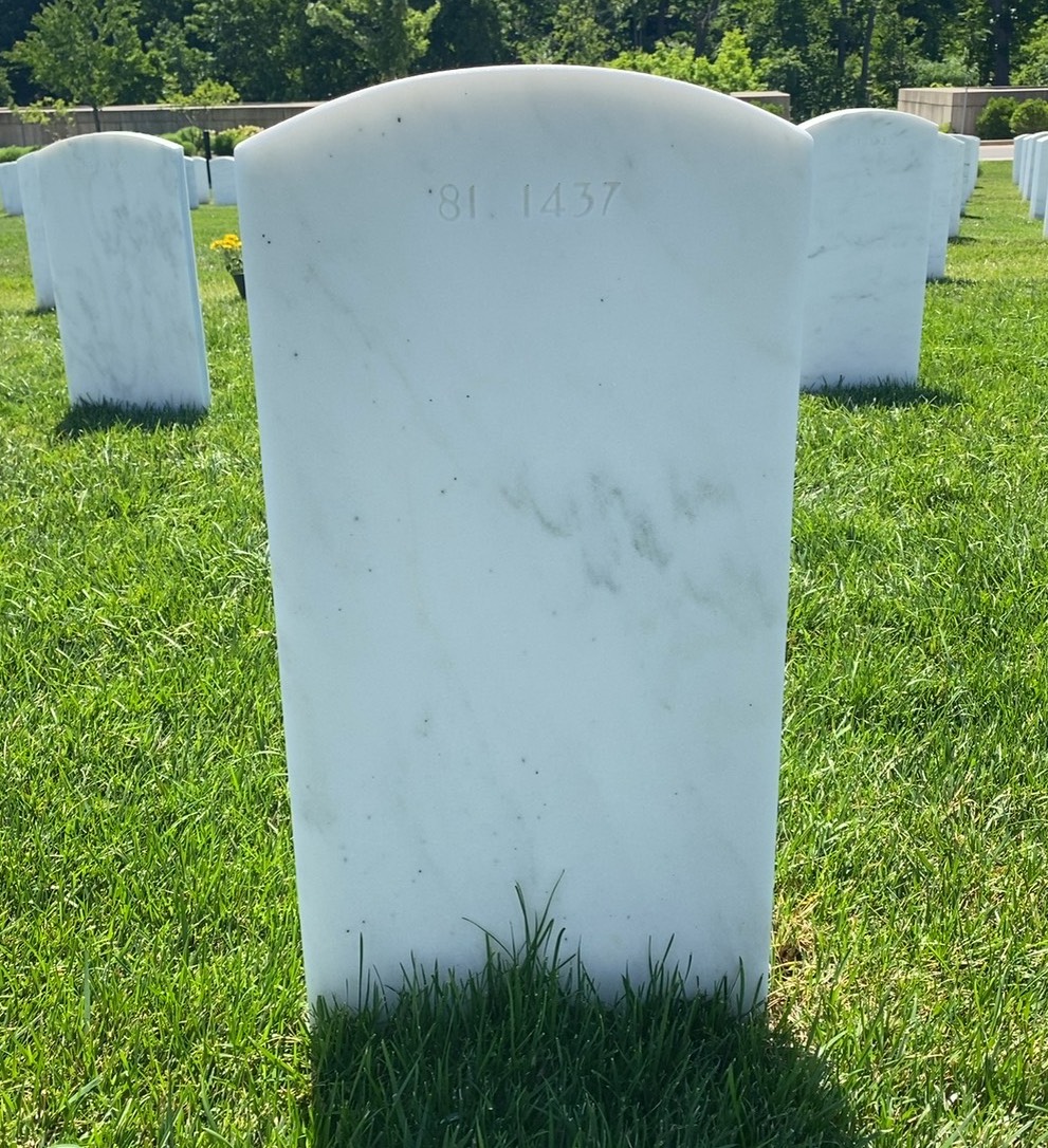 Back of headstone — Robert Moten