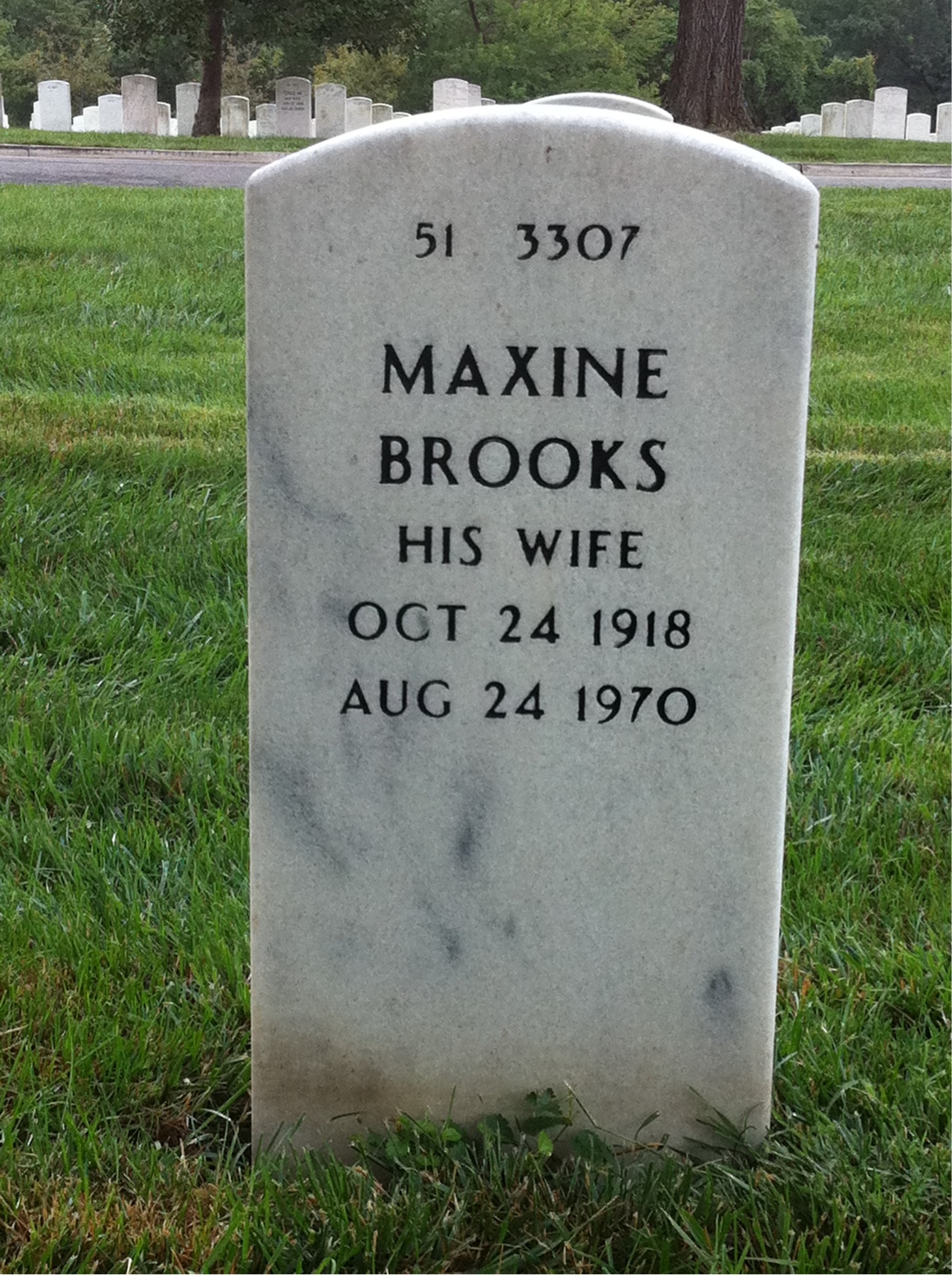 Back of headstone — Warren Dungan