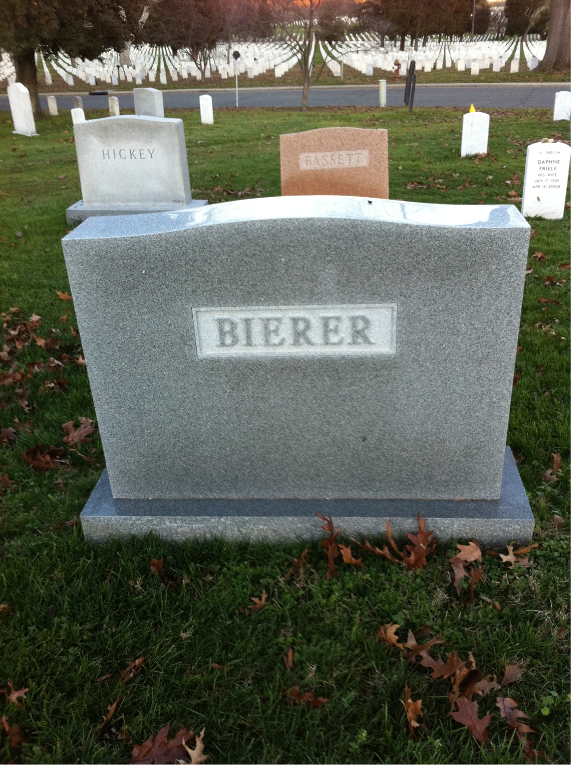 Back of headstone — Howard Bierer