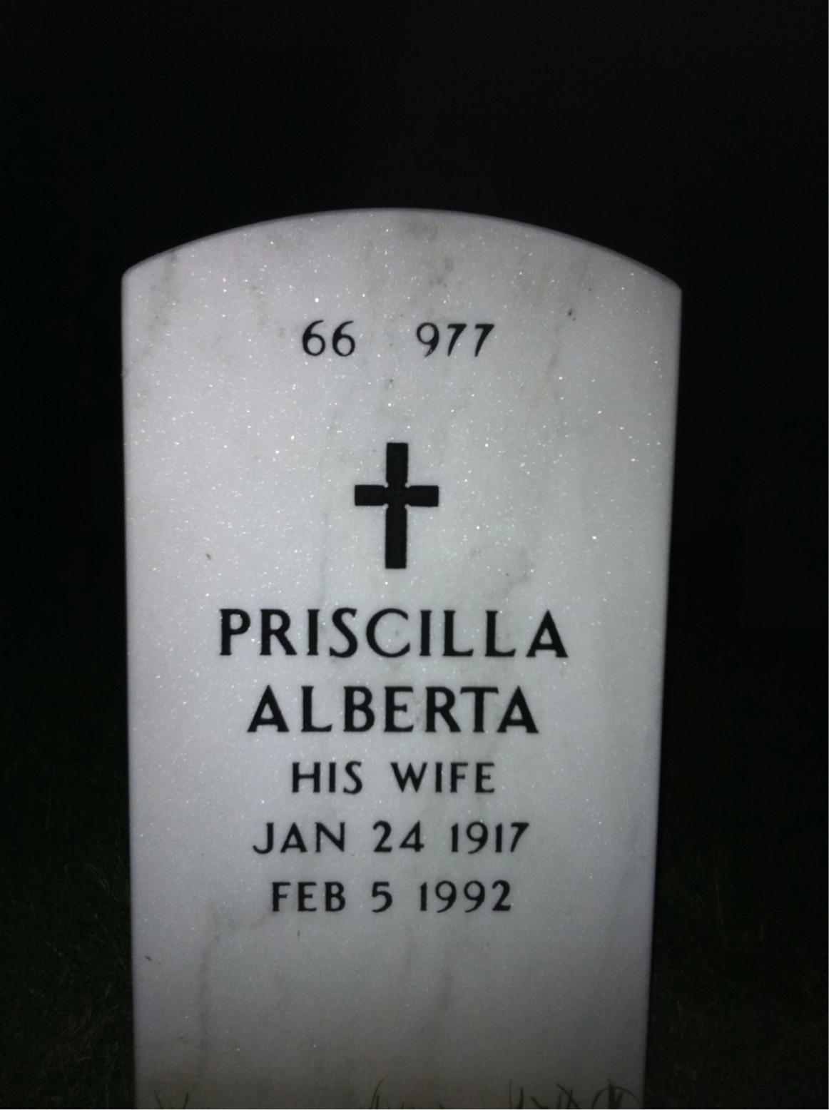 Back of headstone — Robert Marr