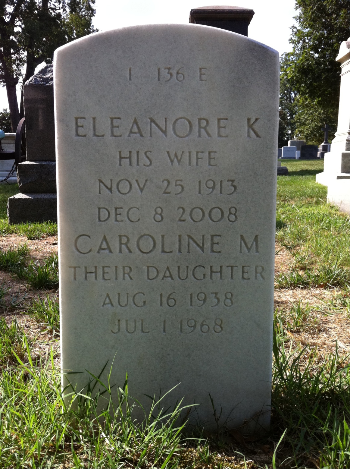 Back of headstone — Allan Chrisman