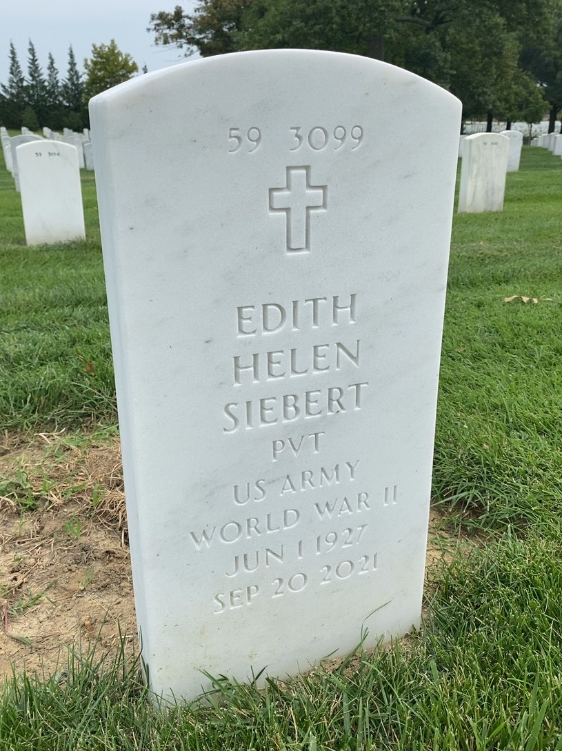 Back of headstone — Vernor Siebert
