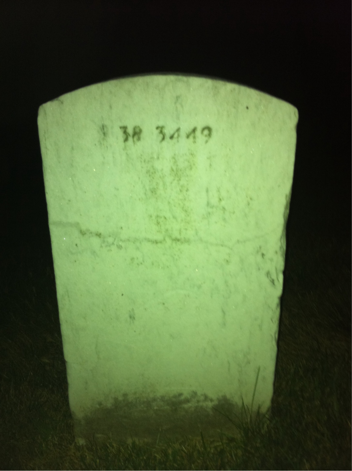 Back of headstone — Mark Moyer