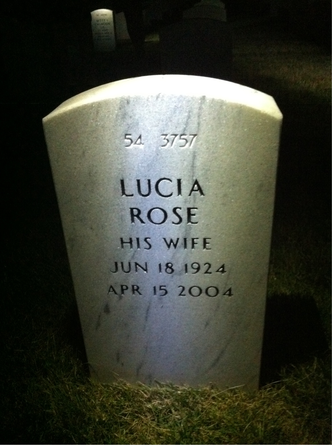 Back of headstone — Brister Mcnair