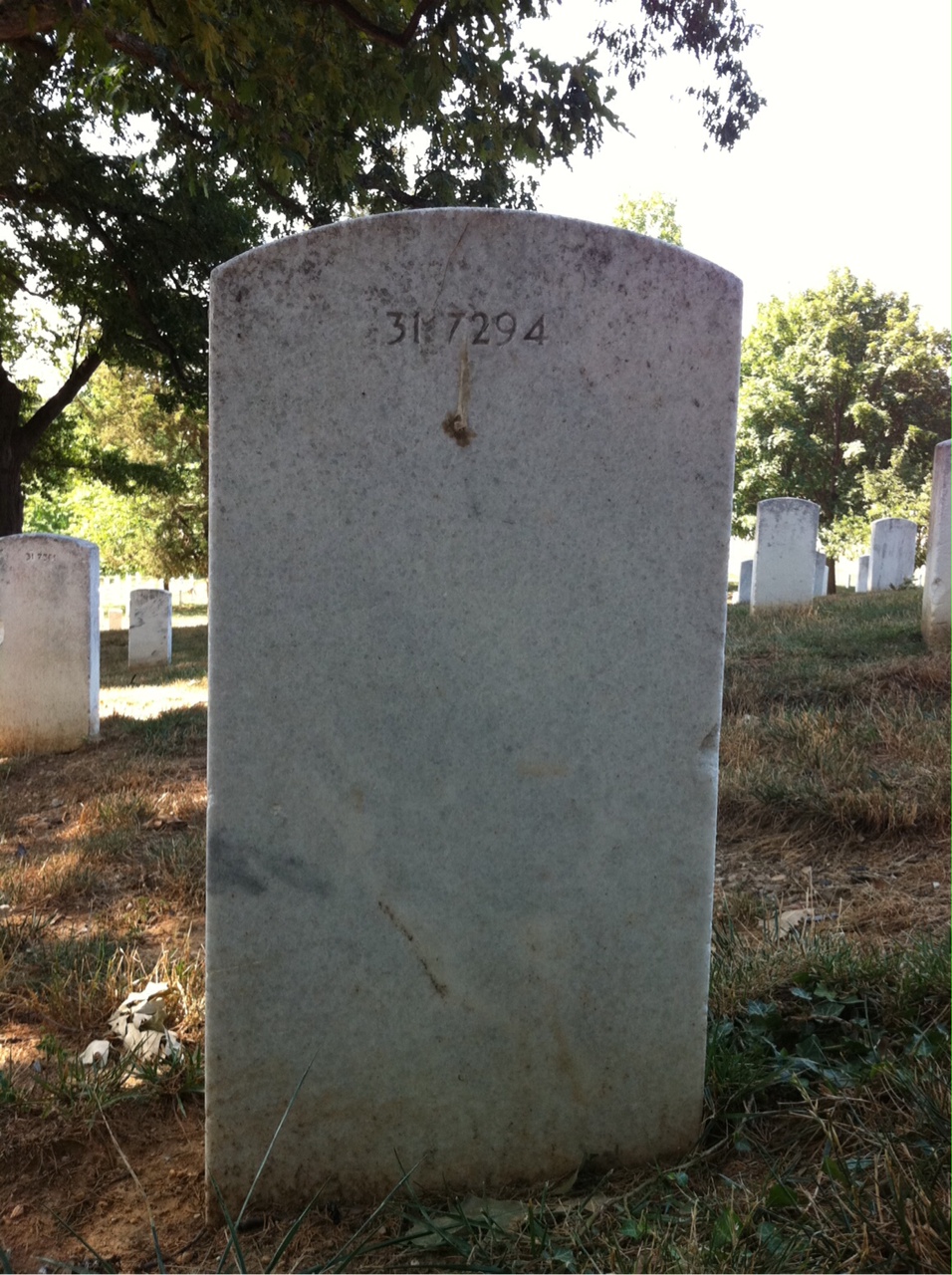 Back of headstone — Charles Anderson
