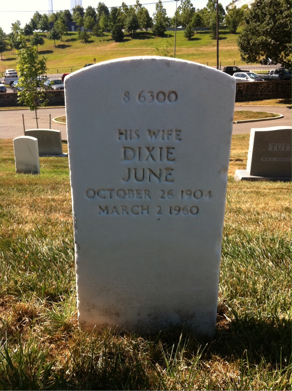 Back of headstone — William W Lewis