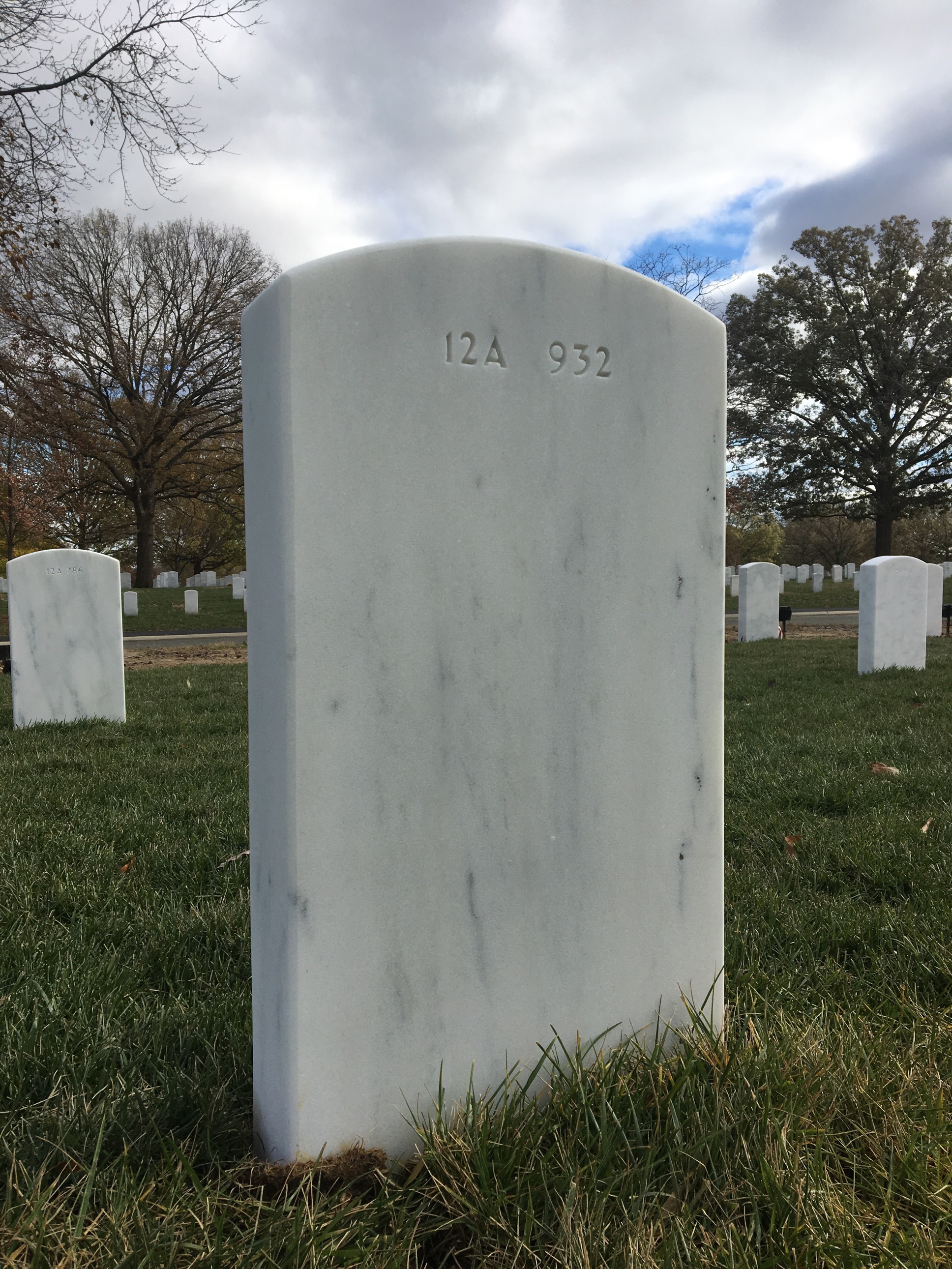 Back of headstone — William A Crowder