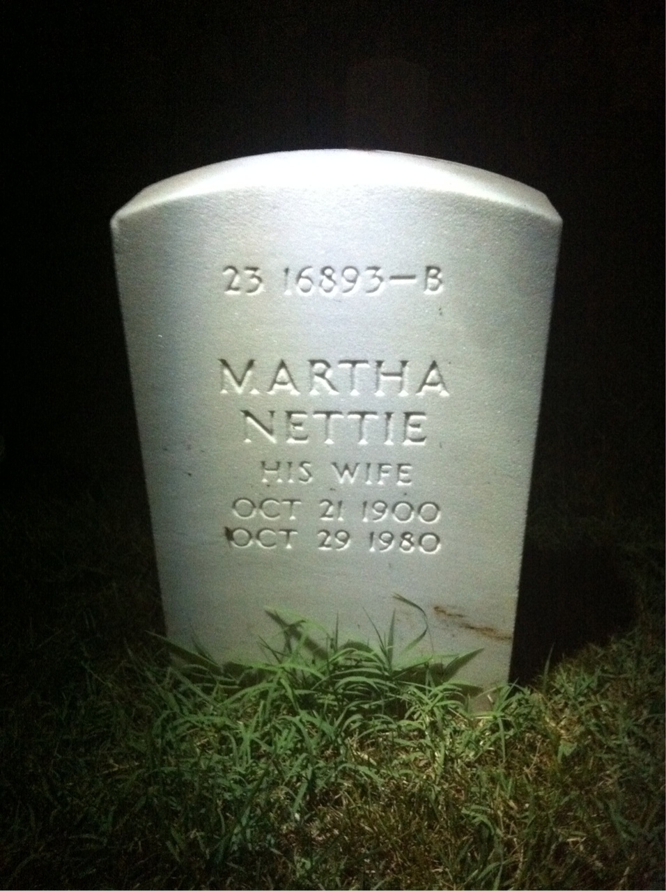 Back of headstone — Martha Aylor