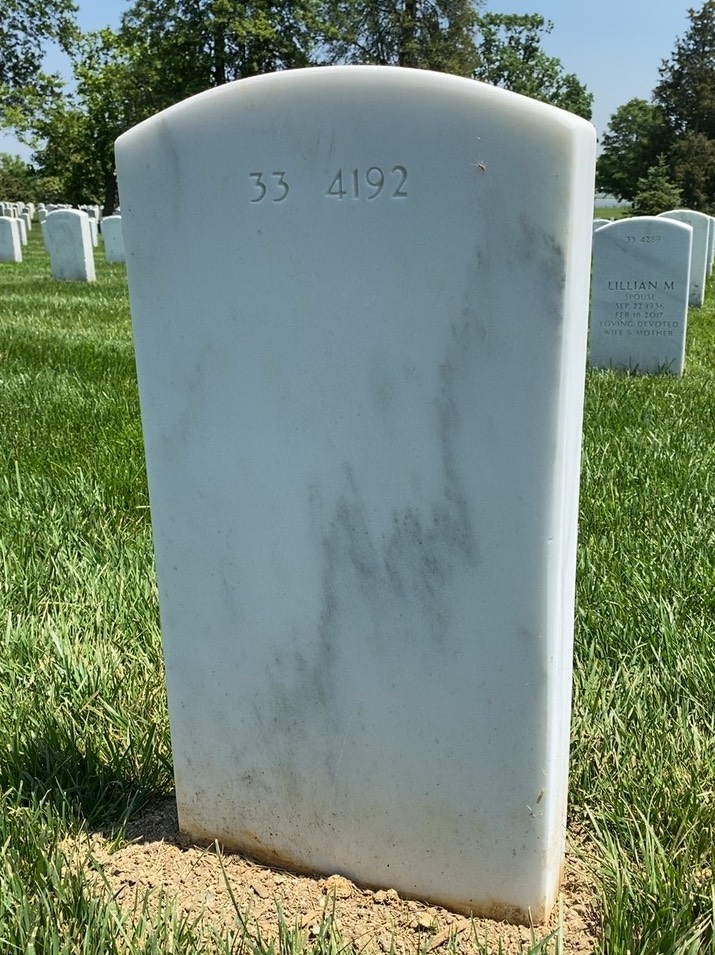 Back of headstone — Alphee Babineau