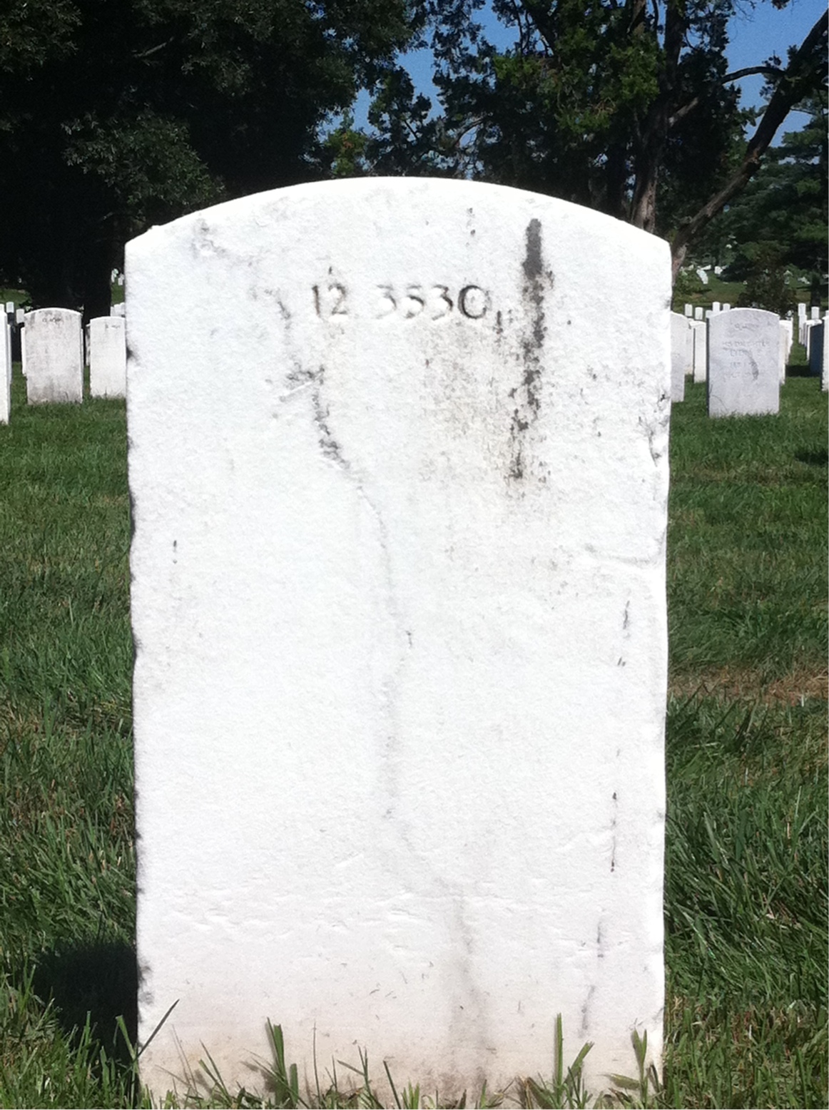 Back of headstone — Robert Bennett