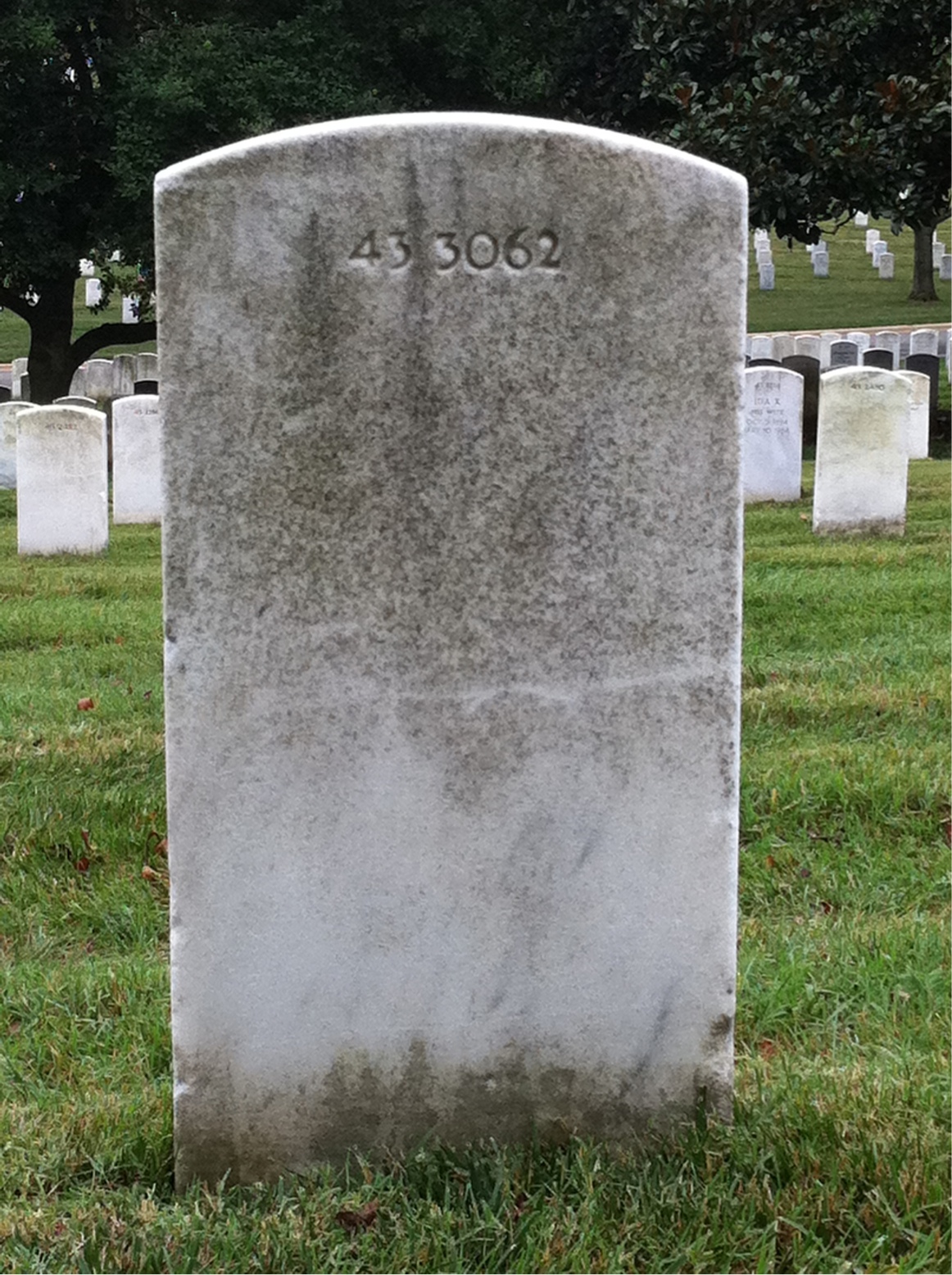 Back of headstone — Winder Muse