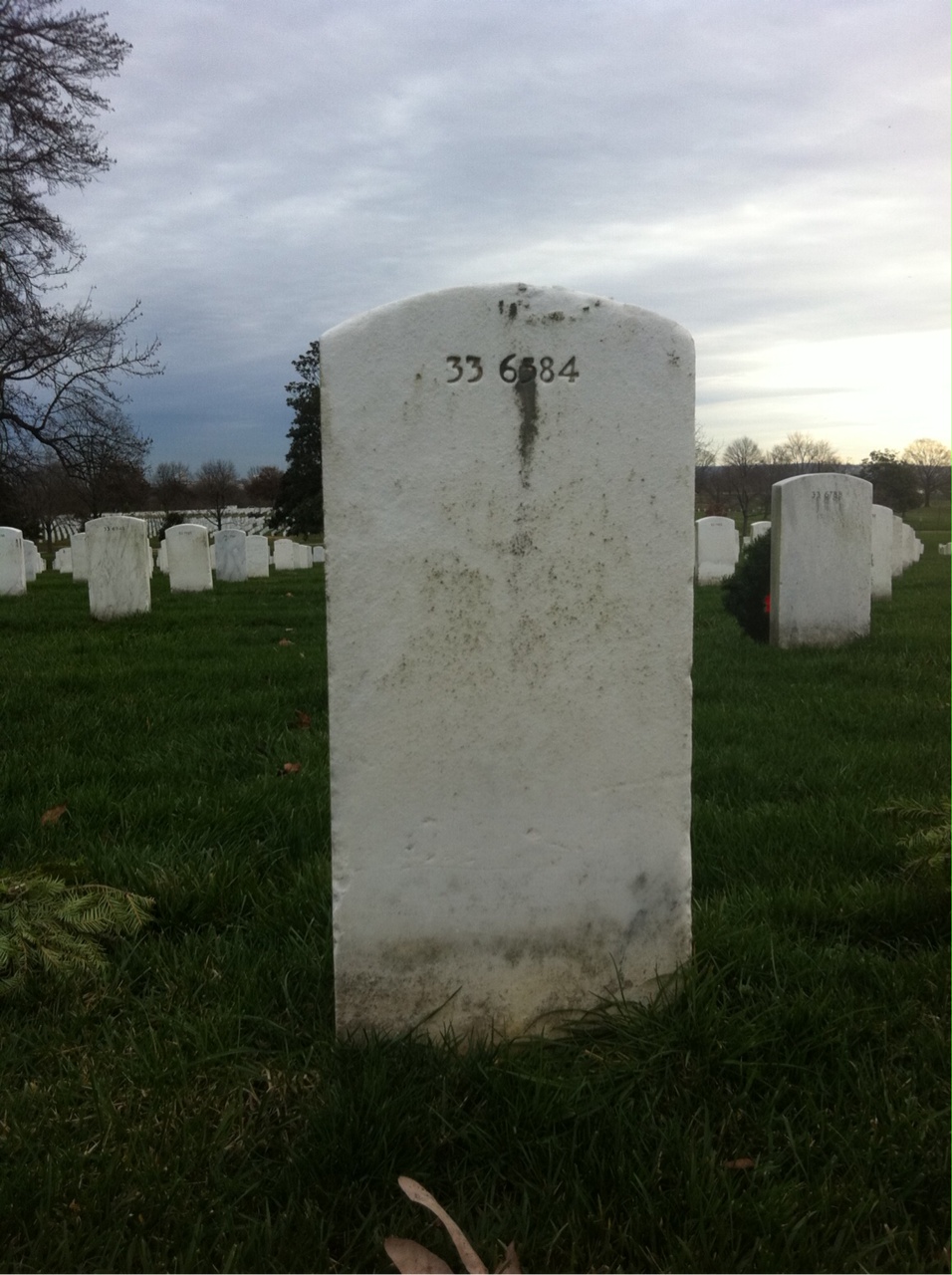 Back of headstone — Francis E Stotler