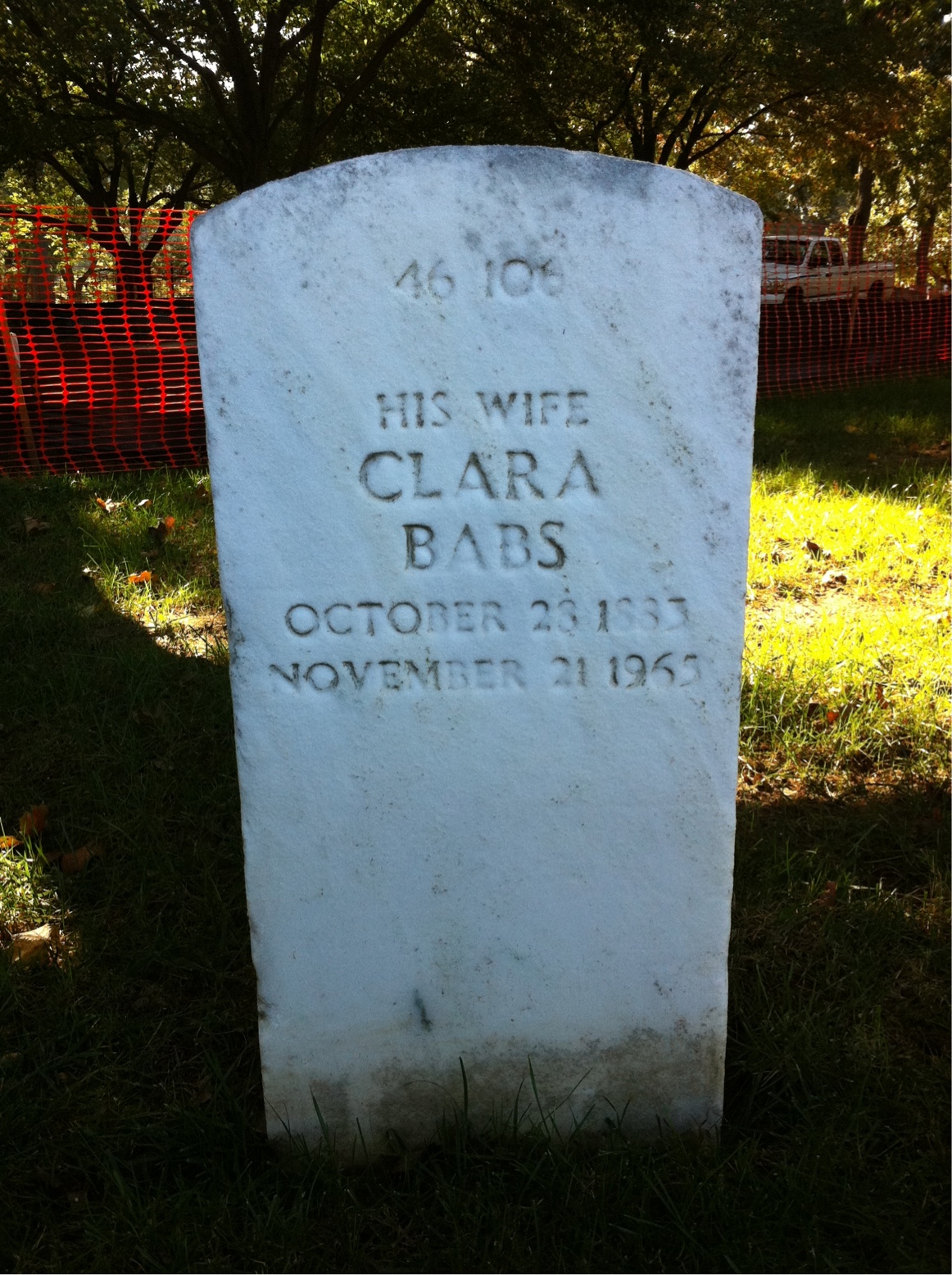 Back of headstone — Don Minick