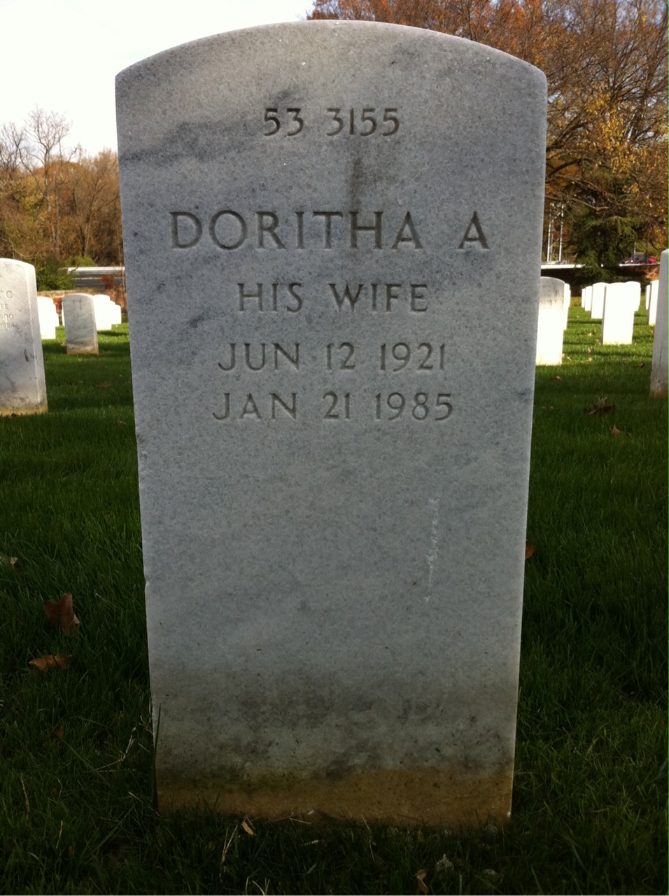 Back of headstone — Robert Morris
