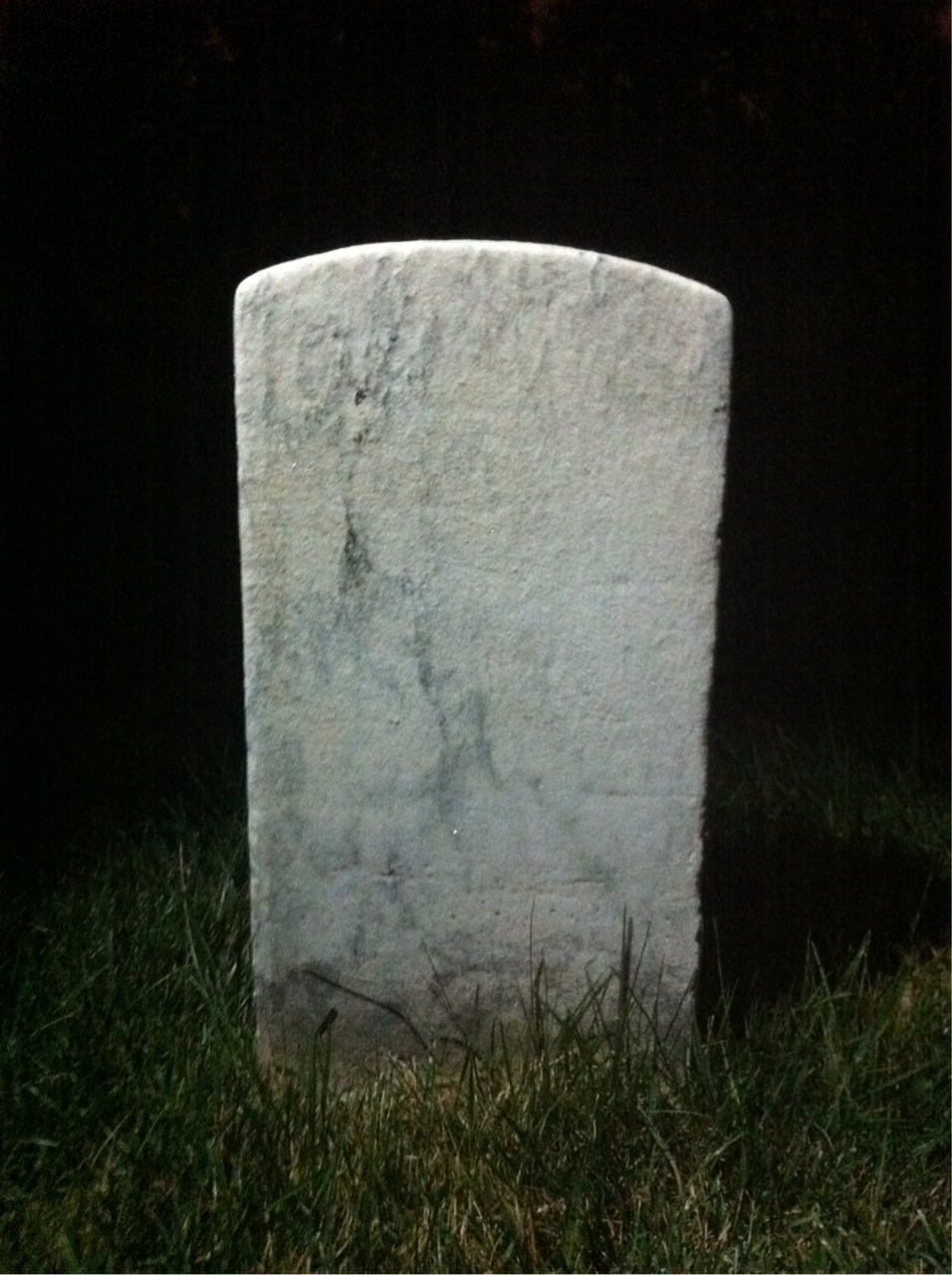 Back of headstone — George Corey