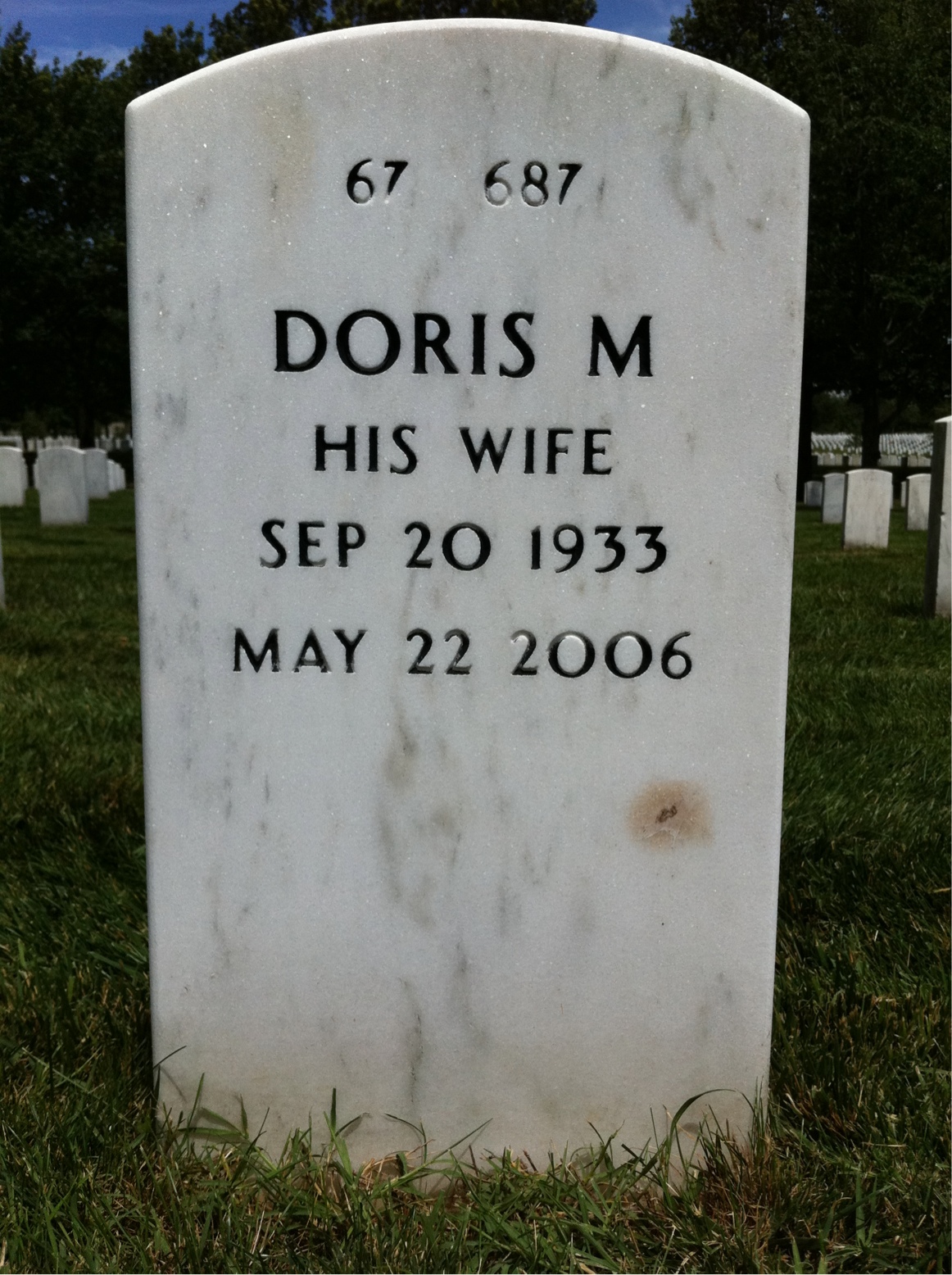 Back of headstone — Garland Fair