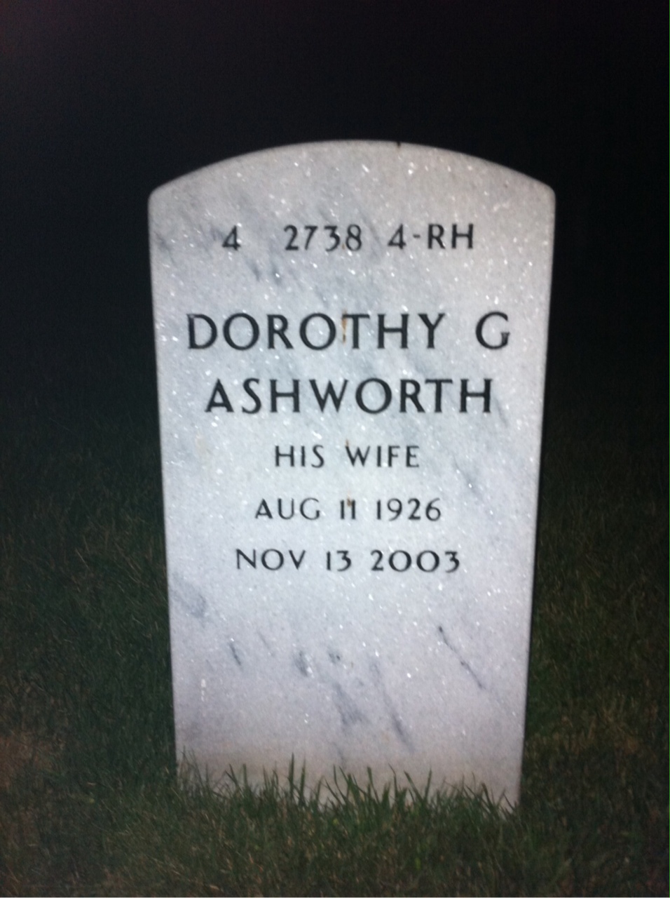 Back of headstone — Paul Mitchell