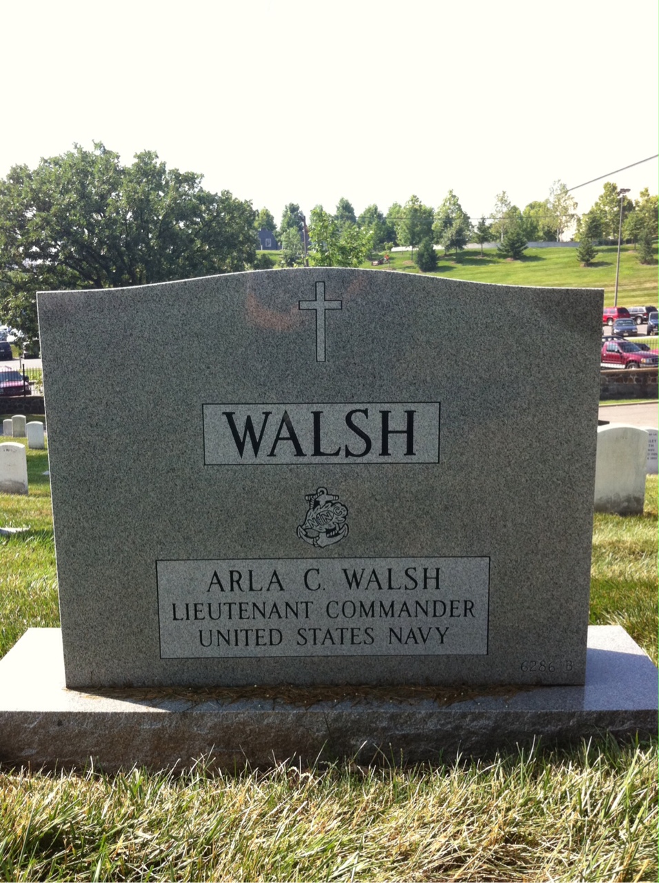 Back of headstone — Arla Walsh