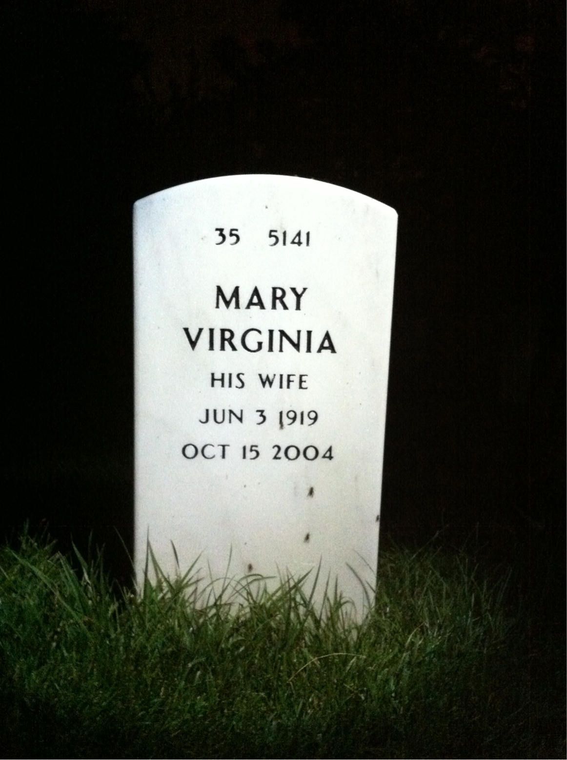 Back of headstone — Bruce Morrison