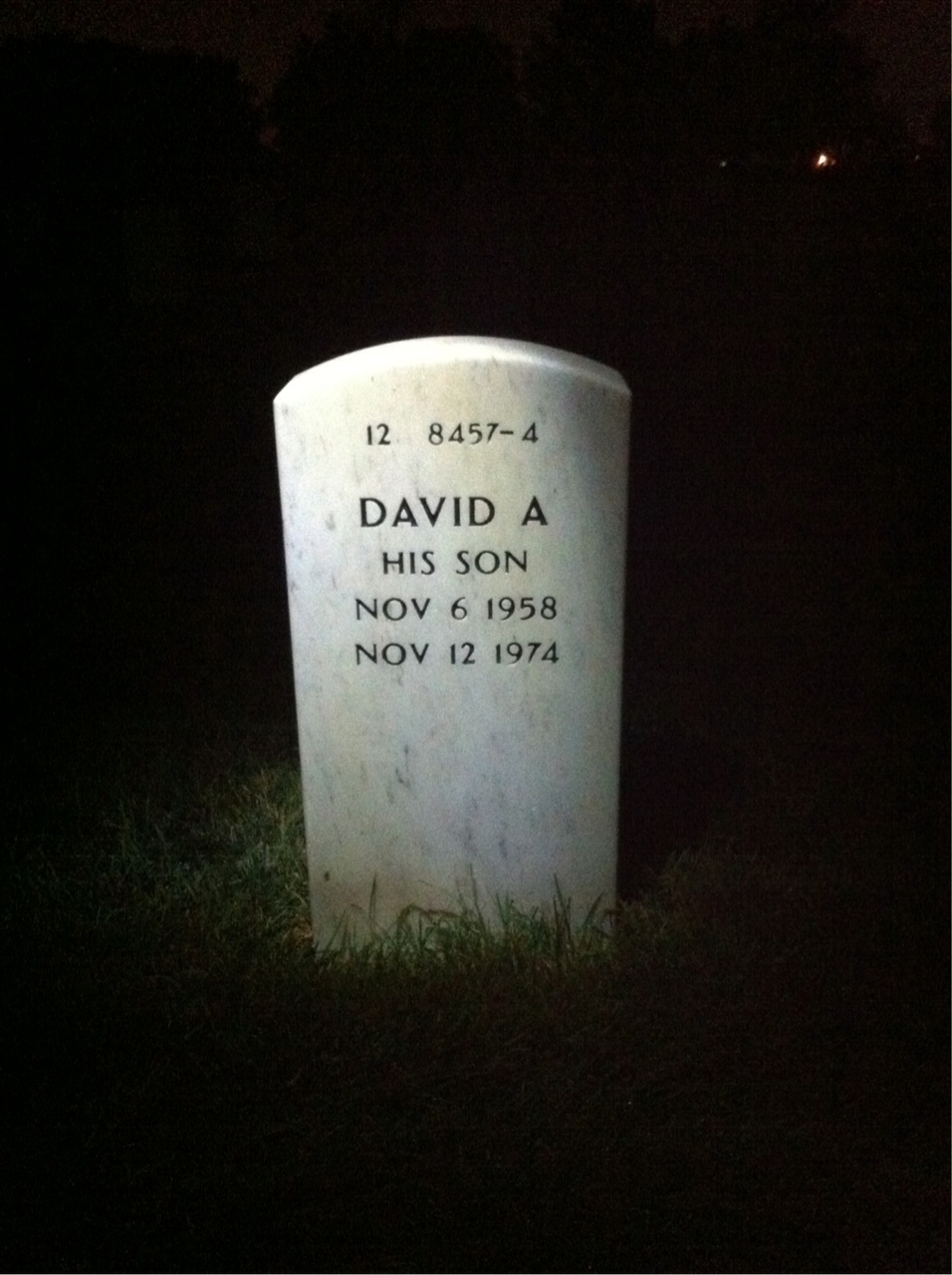 Back of headstone — Donald Young