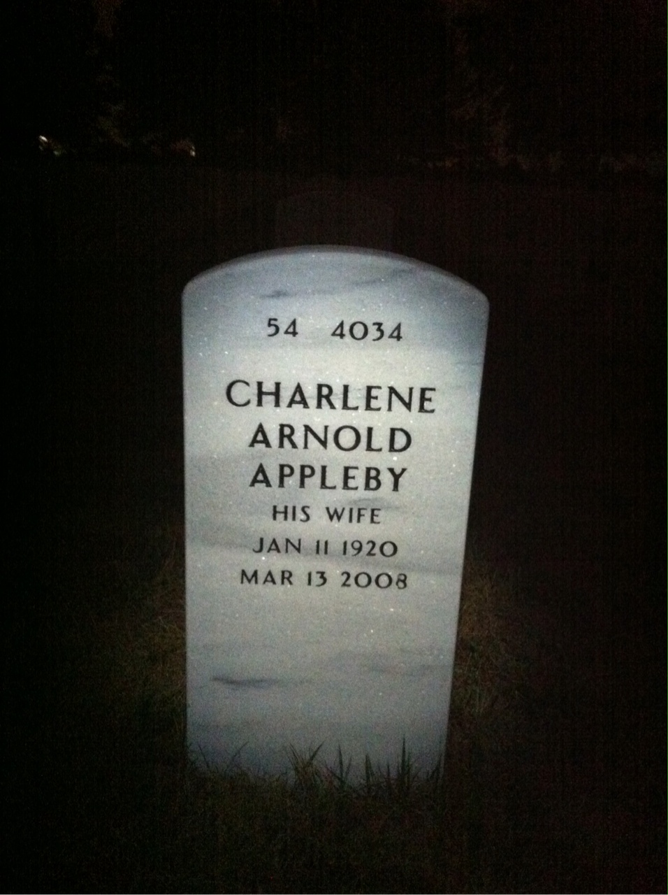 Back of headstone — Clarence Hassel