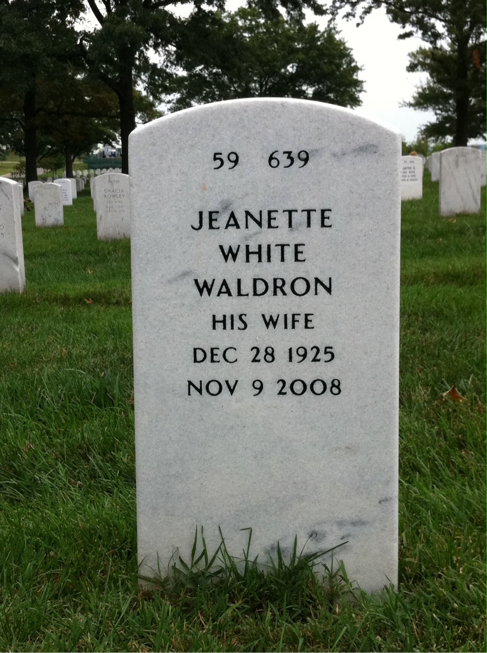 Back of headstone — Albert Vaillancourt