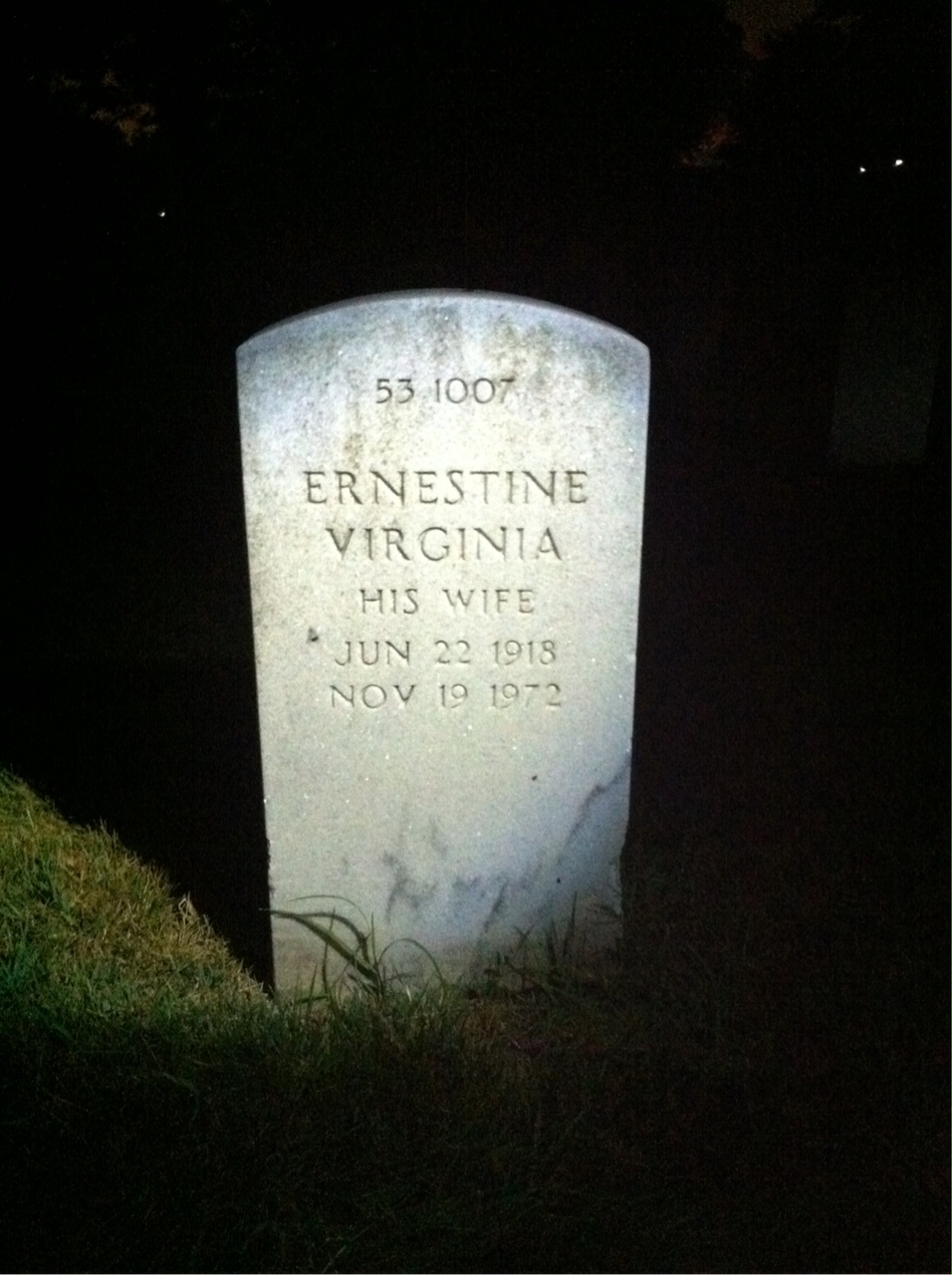 Back of headstone — Woodrow W Henderson