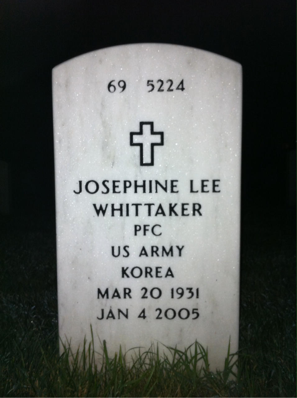 Back of headstone — Henry Whittaker