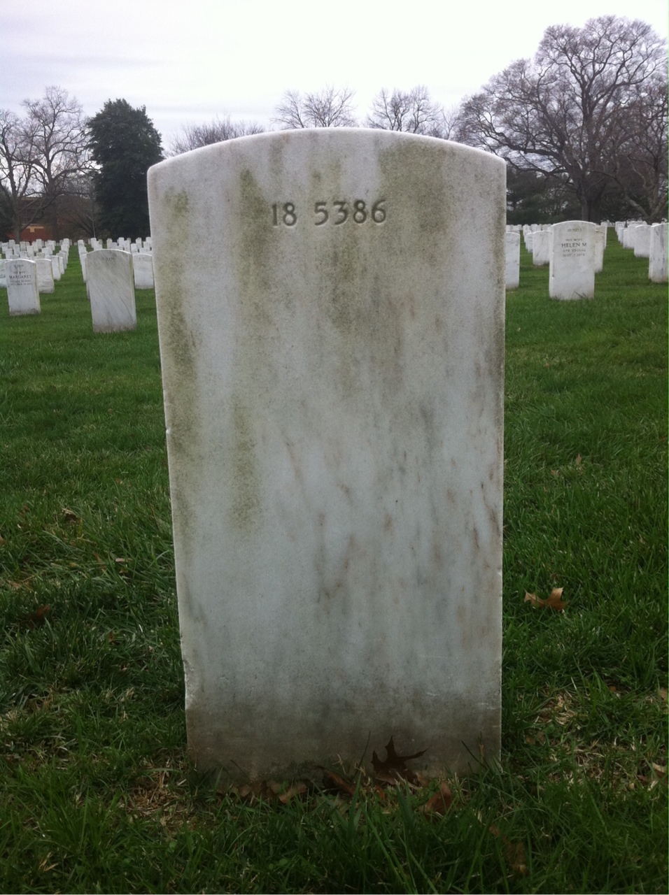 Back of headstone — William Milton