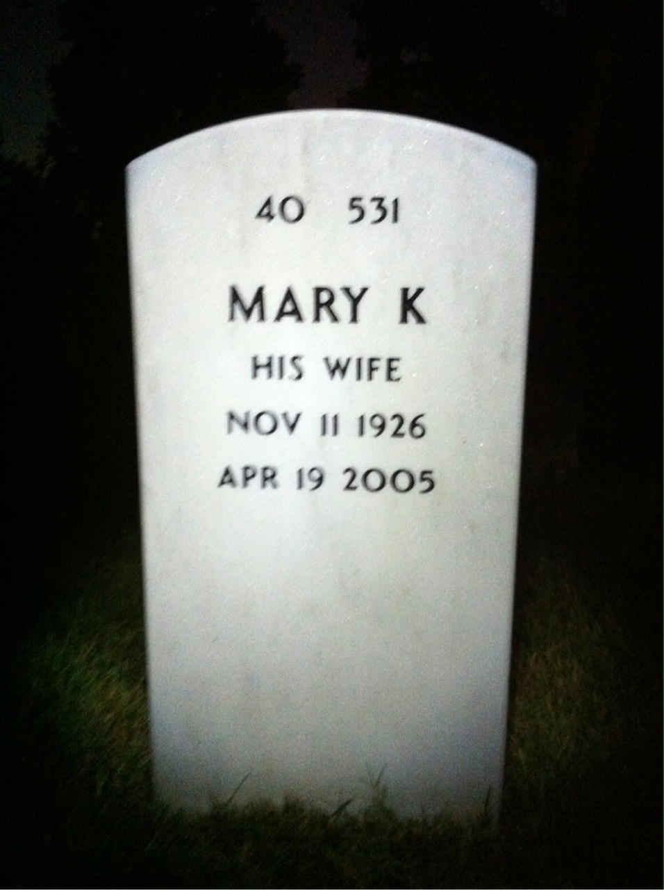 Back of headstone — Louis Busby