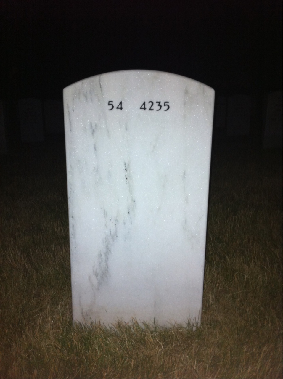 Back of headstone — James Shambo