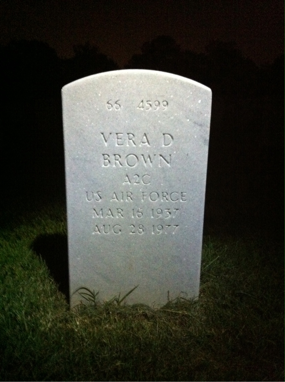 Back of headstone — Wendell Phillip Brown