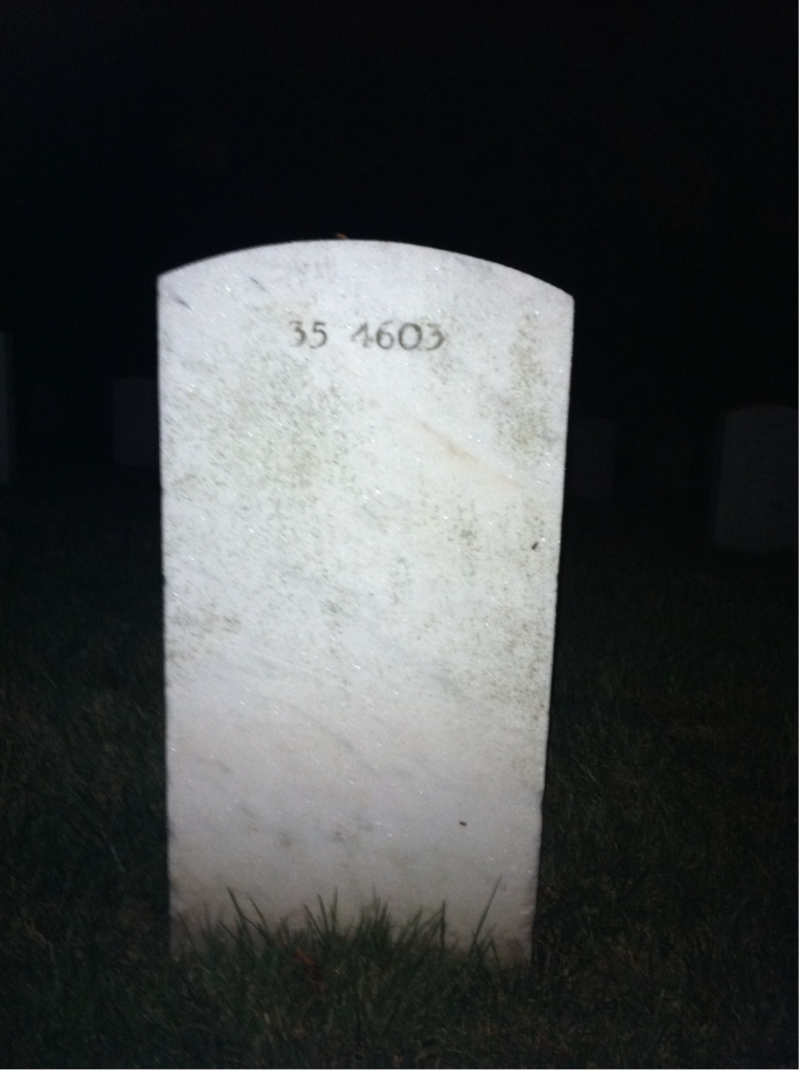 Back of headstone — Stanley Mysuna