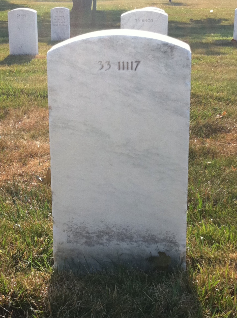 Back of headstone — John Bracco