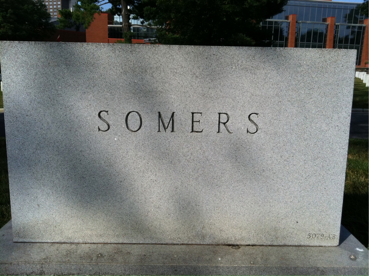Back of headstone — Francis Somers