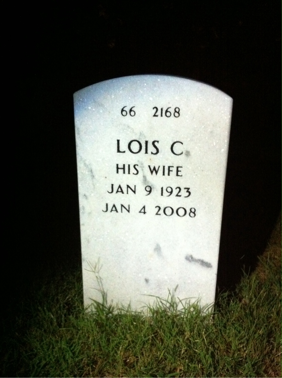 Back of headstone — Robert Page